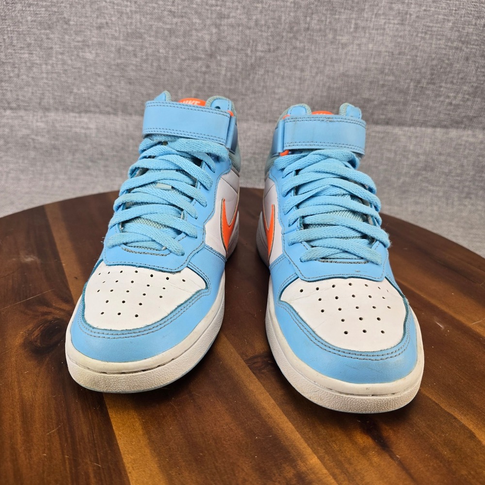 Nike Court Borough Mid 2 Kids 5Y Glacier Blue Total Orange HF4791-407 High‎ Top - Picture 13 of 14